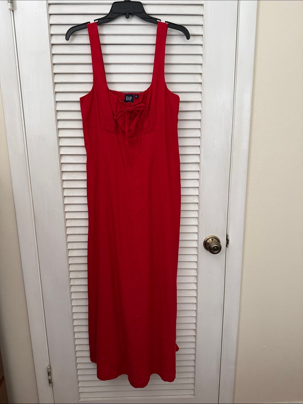 GAP Red Tie-Front Maxi Dress
